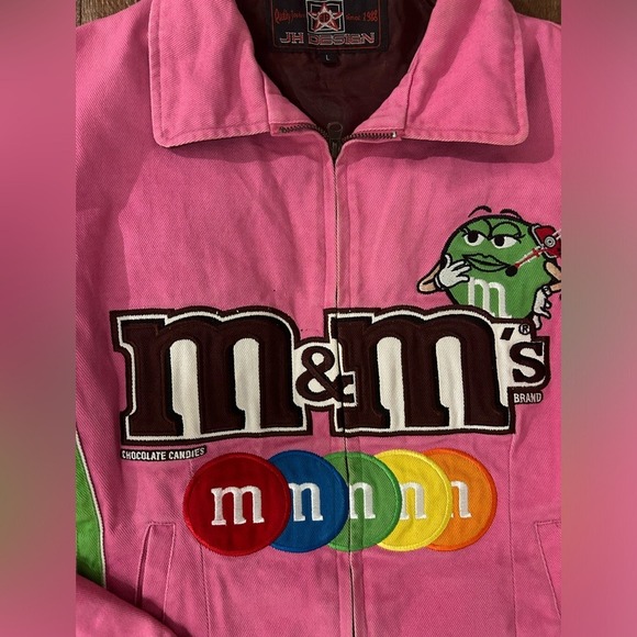 JH Design M&M's Racing Jacket Kids Large Pink Good NASCAR Nextel Cup Series - Picture 7 of 12